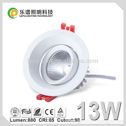ATLAS recessed aluminum 13w round cob lighting ceiling downlight IP44 waterproof
